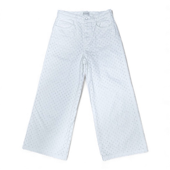 Favorite Daughter womens The Masha Super High Waist Wide Leg Jeans White Sz 27 - Picture 6 of 12